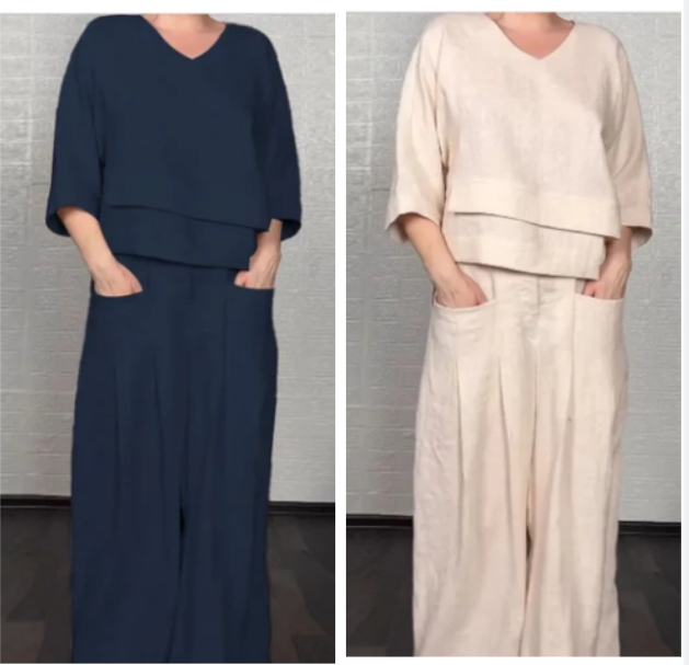 Virela – Orlo Asimmetrico in Cotone-Lino Completo