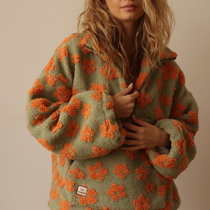 Avenli – Stampa Floreale in Pile Maglione