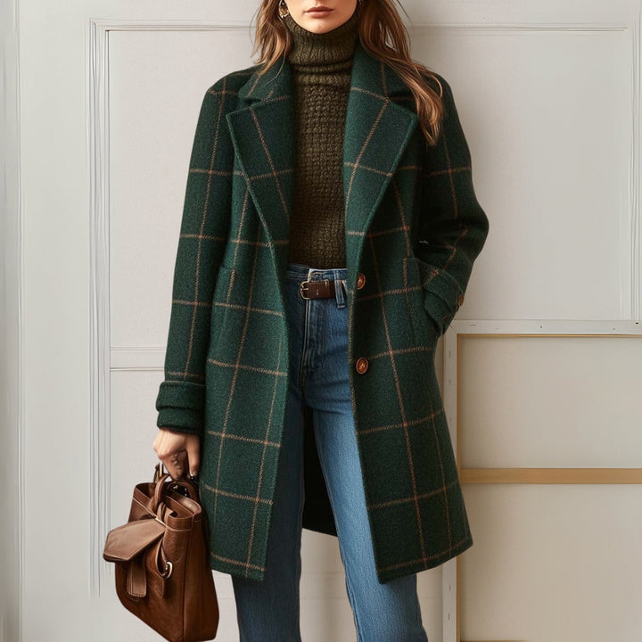 Jemima - Cappotto lungo in tweed a quadri Heritage