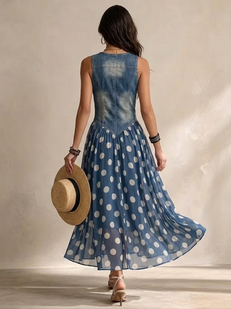 Navira – A Pois in Chiffon, Abito Midi