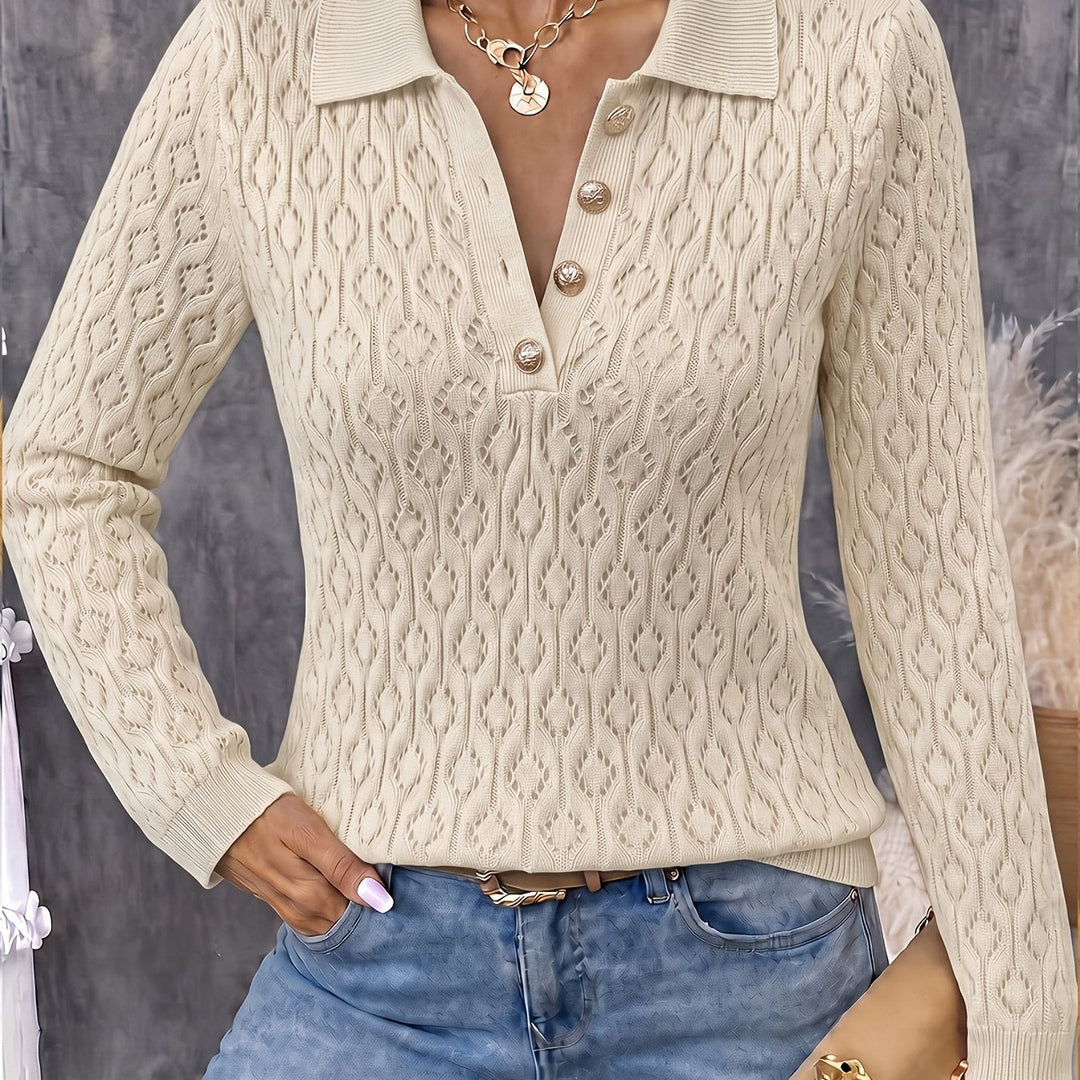 Avenya – Lavorazione Traforata in Maglia, Maglione Polo