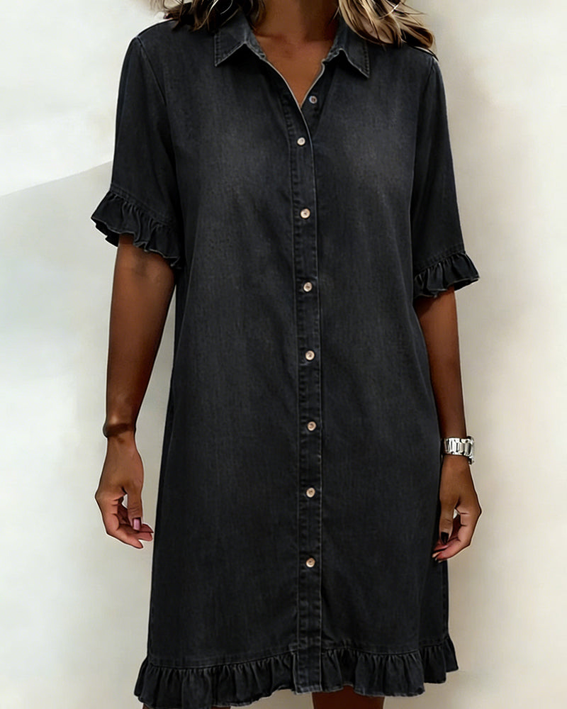Kiraya – Maniche a Volant in Denim Abito