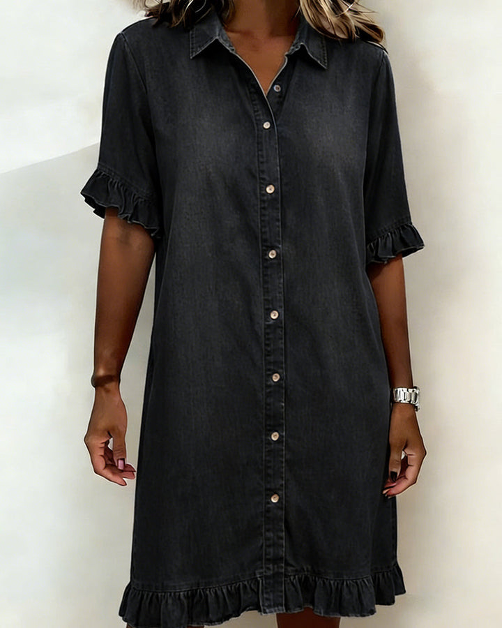 Kiraya – Maniche a Volant in Denim Abito