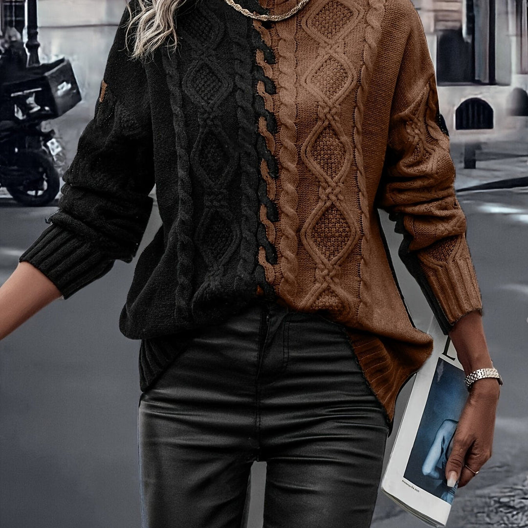 Vesina – Collo Alto con Lavorazione a Treccia, Maglione
