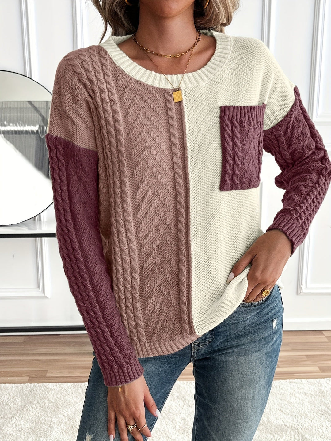 Nireva – A Blocchi di Colore in Maglia Maglione