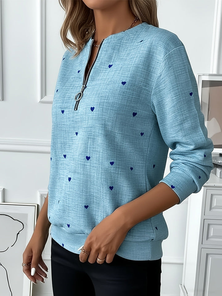 Renali – Mezza Zip con Cuore in Maglia, Felpa