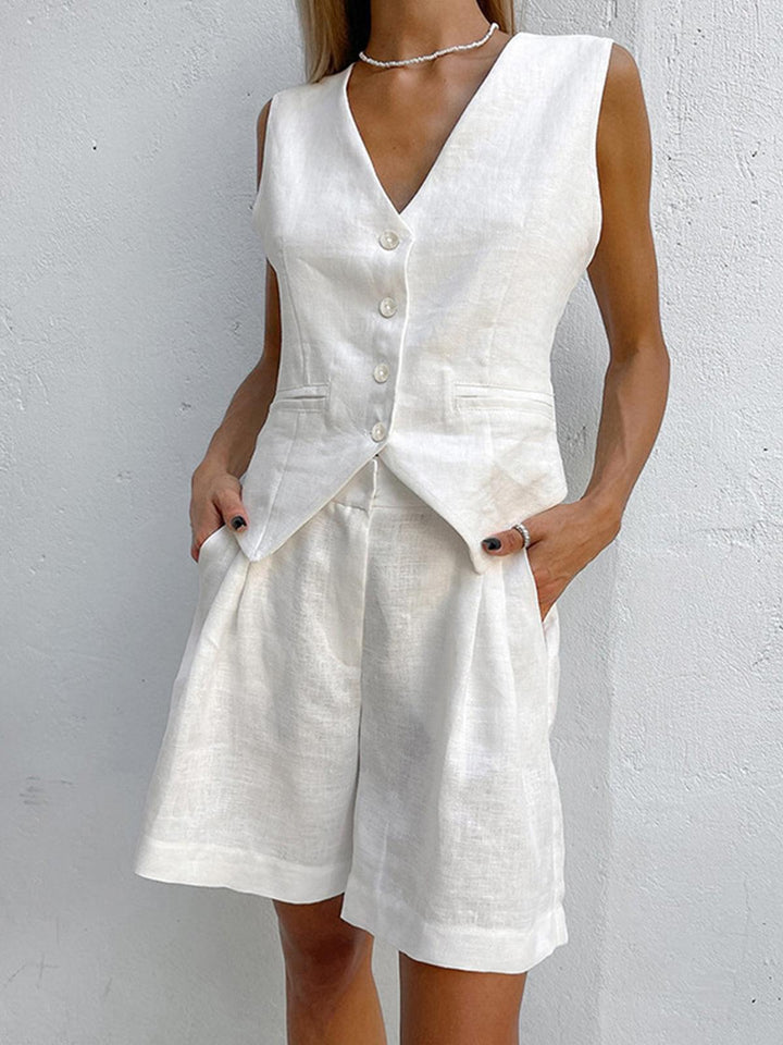 Rilena – Scollo a V in Lino Completo