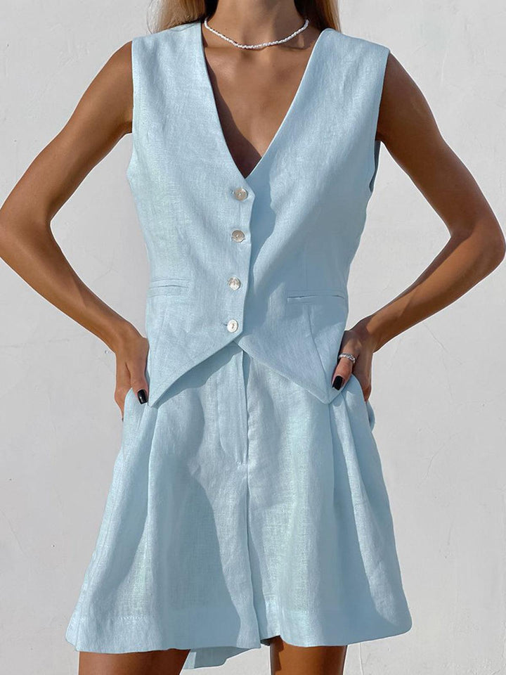 Rilena – Scollo a V in Lino Completo