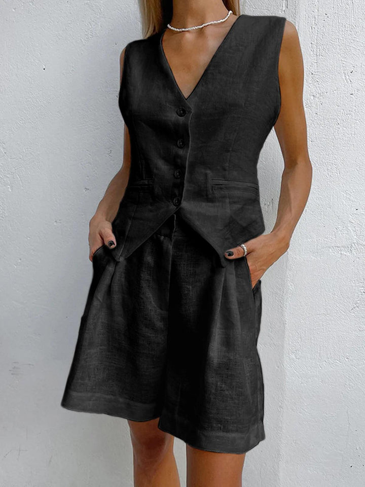Rilena – Scollo a V in Lino Completo