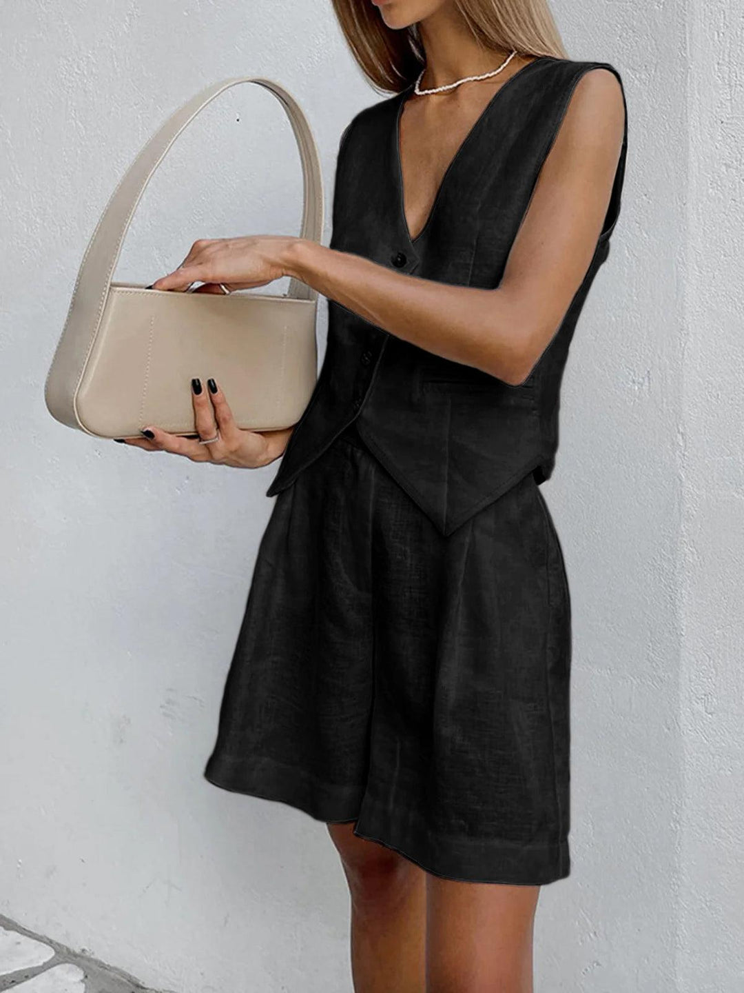Rilena – Scollo a V in Lino Completo