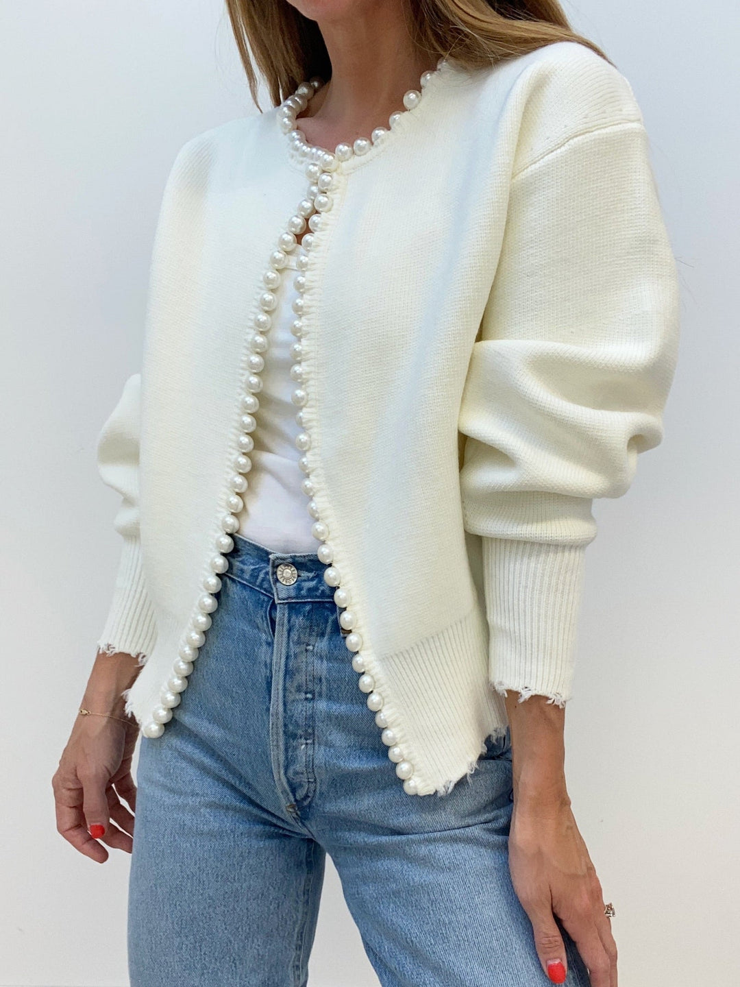 Virela – Bordo di Perle in Maglia – Giacca