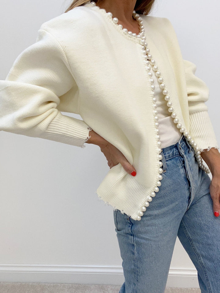 Virela – Bordo di Perle in Maglia – Giacca