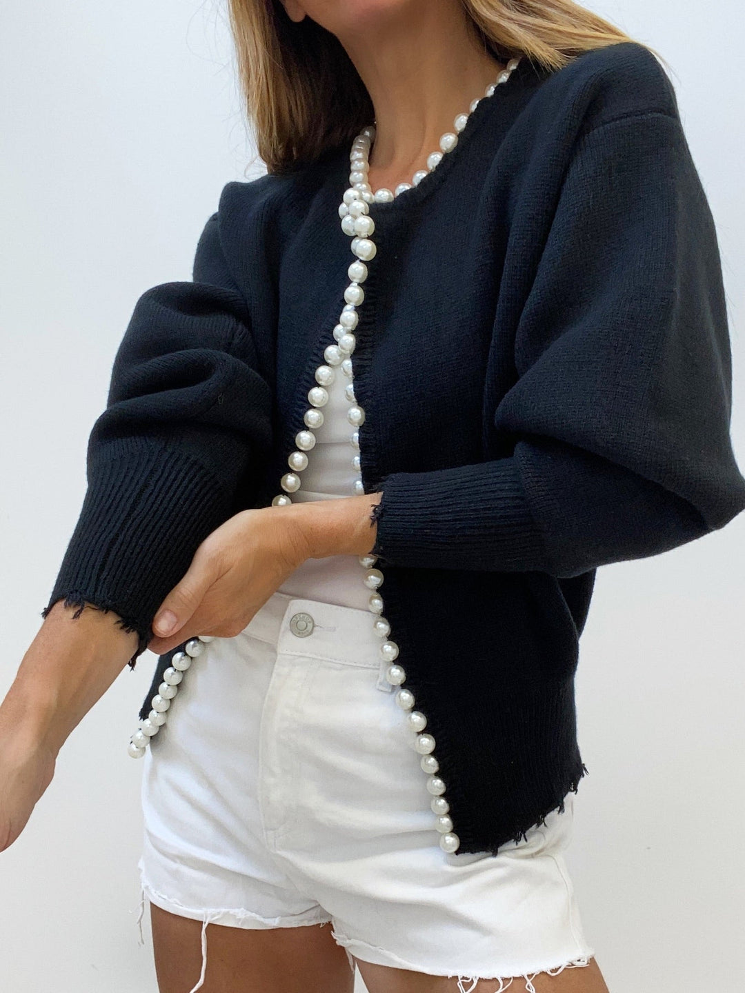 Virela – Bordo di Perle in Maglia – Giacca