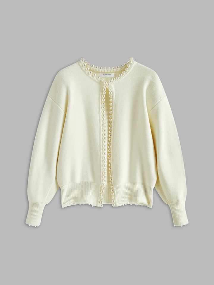 Virela – Bordo di Perle in Maglia – Giacca