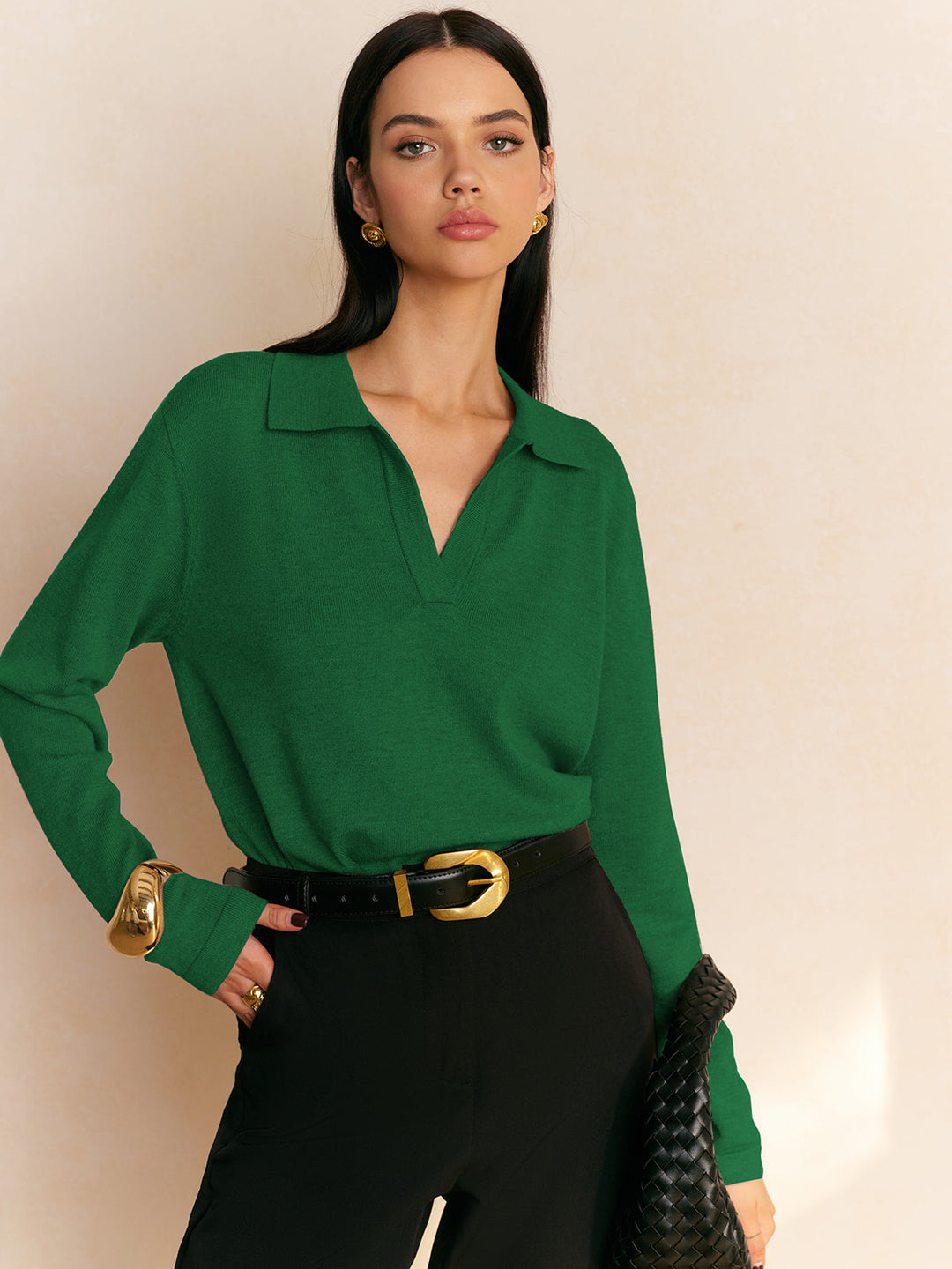 Elyra – Collo a V – Maglia Fine – Maglione