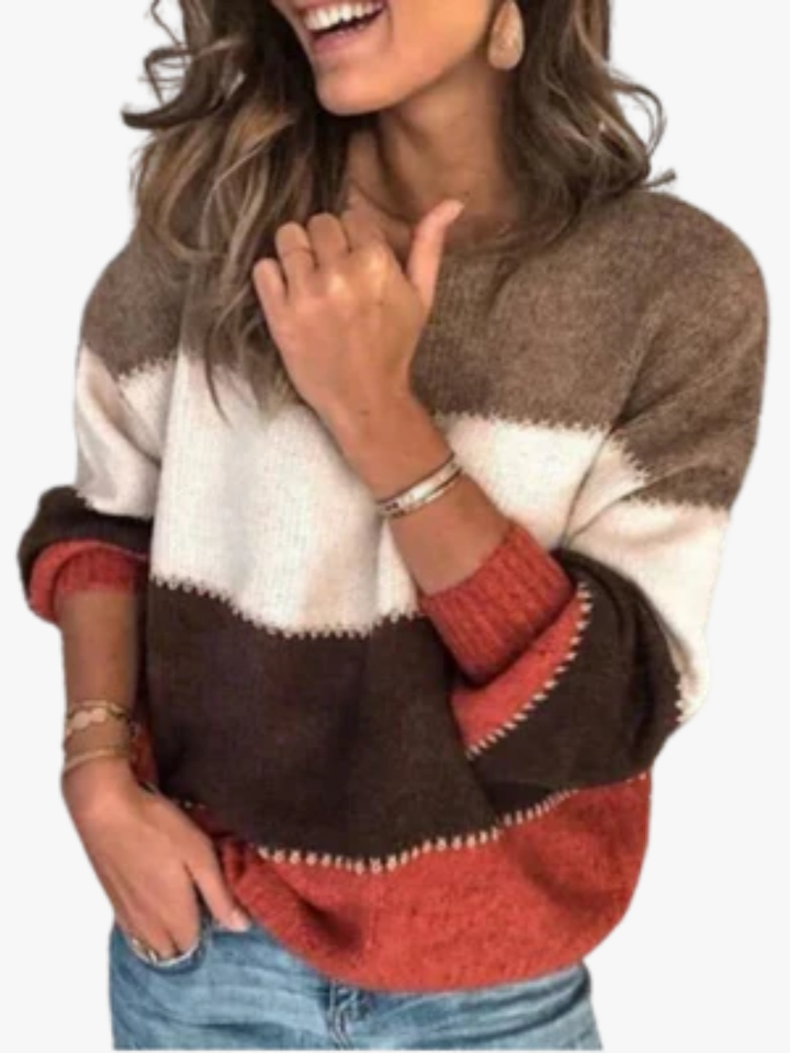 Ilyra – A Righe Patchwork In Misto Mohair Maglione