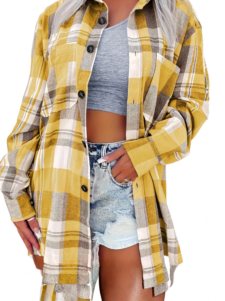 Rilena – Maniche Lunghe a Quadretti Camicia