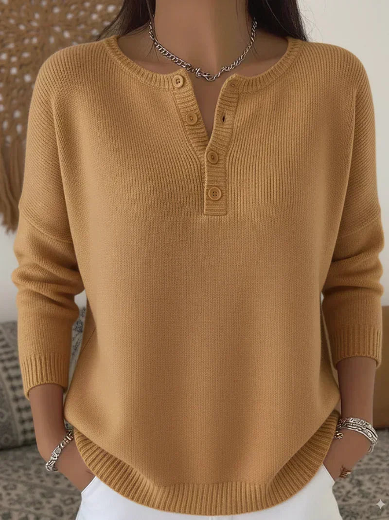 Noreva – Con Abbottonatura Henley in Maglia, Maglione