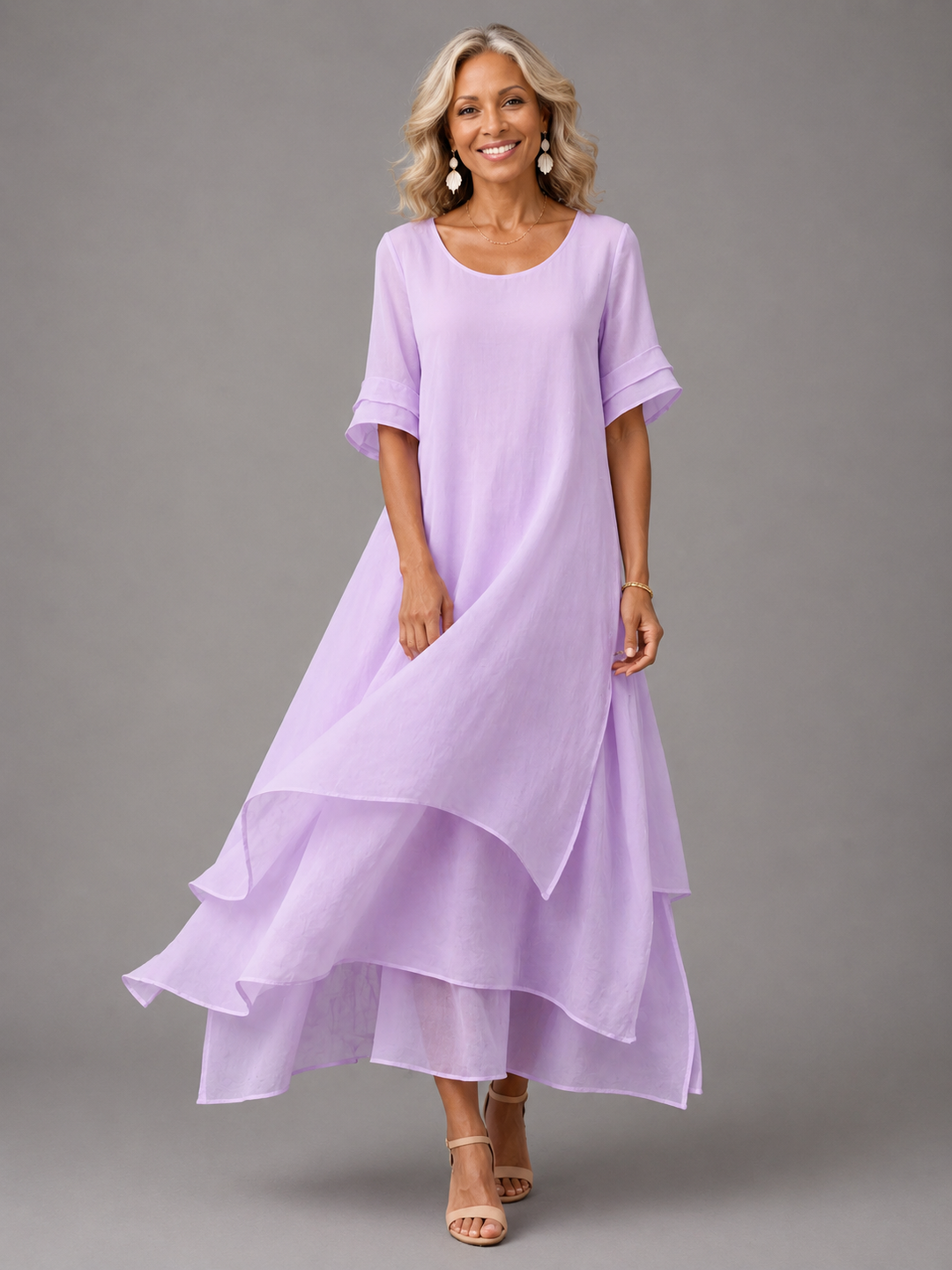 Arlise – Abito Maxi con Gonna a Strati