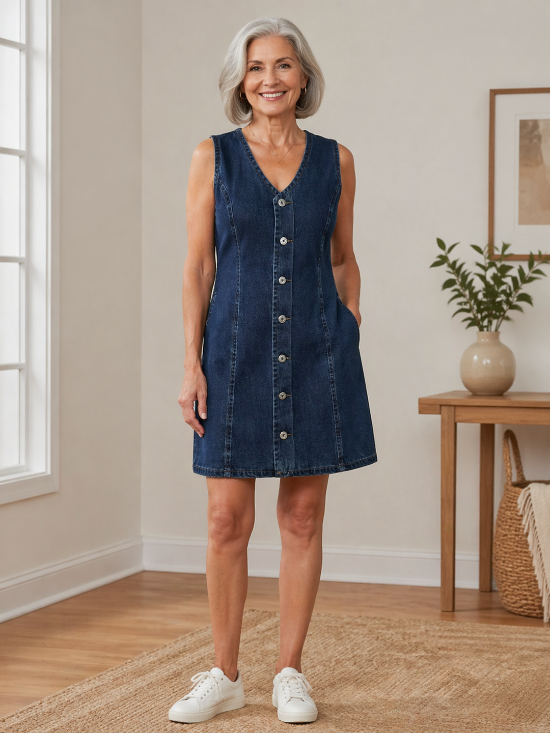 Nireva – Con Bottoni, Denim, Abito