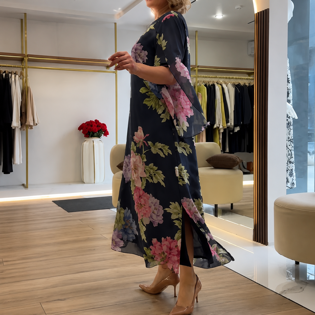 Calira – Spacchi Laterali in Chiffon, Abito Maxi