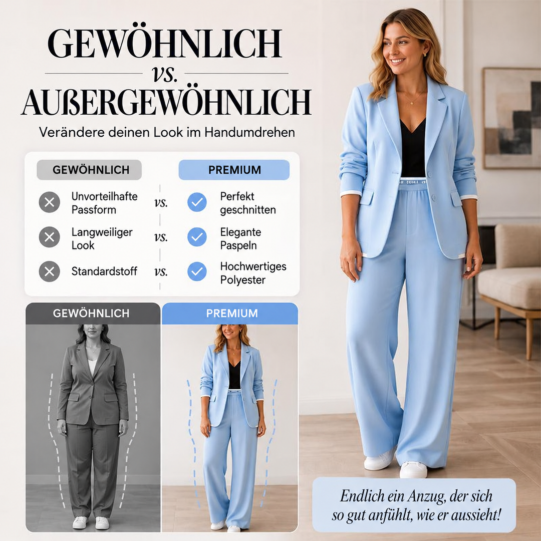 Reniva – Completo Blazer e Pantaloni a Gamba Larga