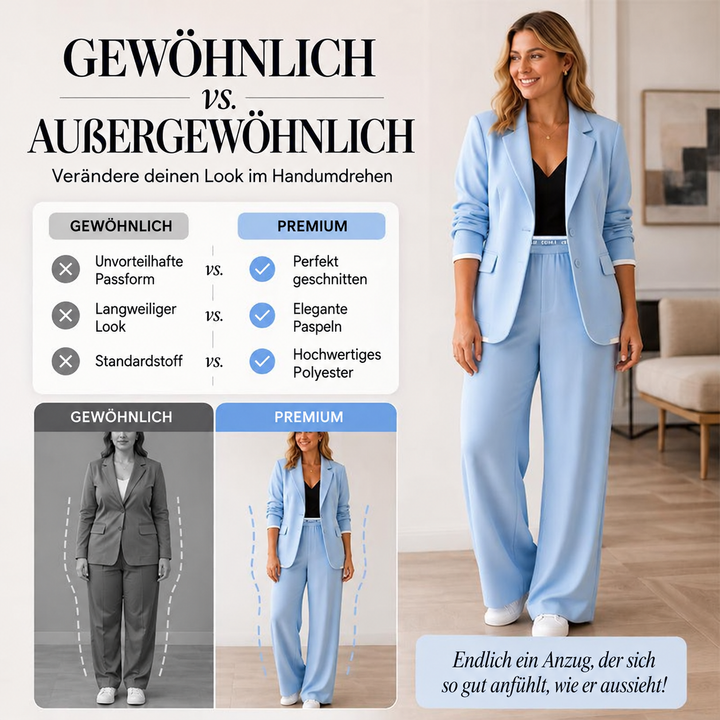 Reniva – Completo Blazer e Pantaloni a Gamba Larga