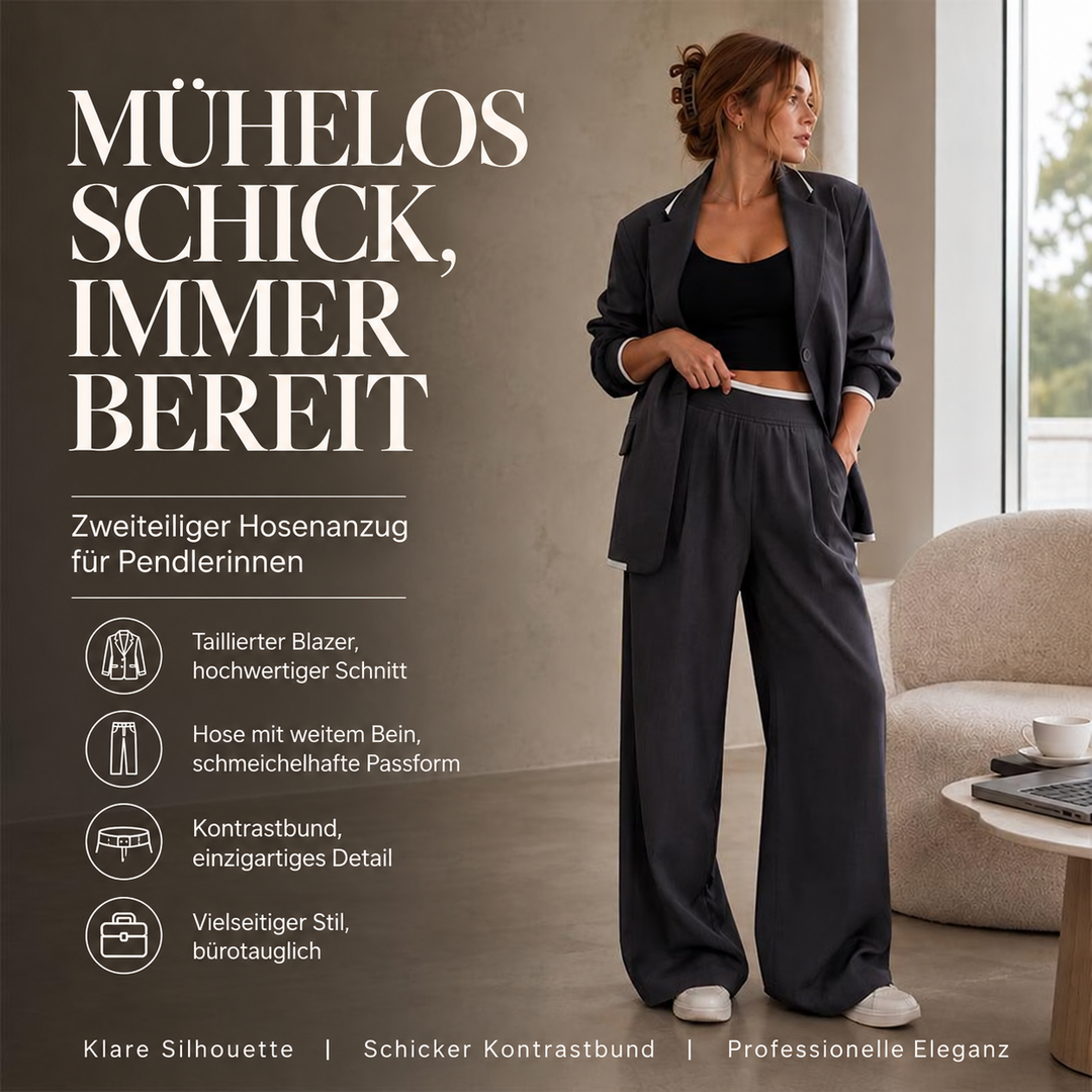 Reniva – Completo Blazer e Pantaloni a Gamba Larga