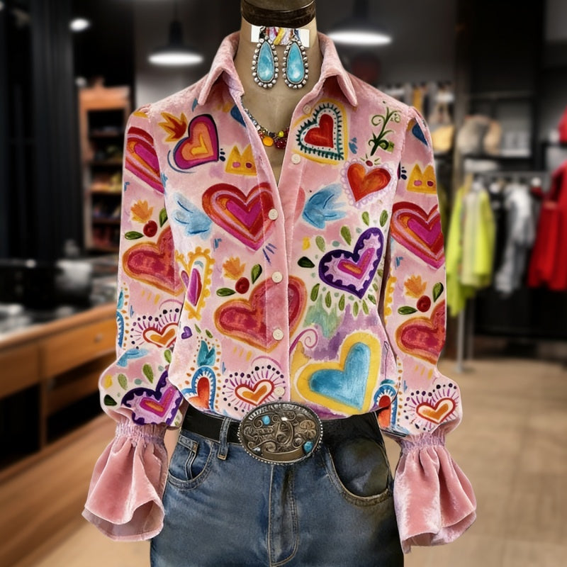 Rosalie - Blusa in Misto Cotone Romantica