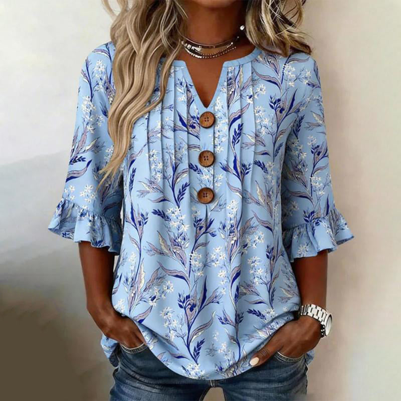 Nylera – Stampa Floreale in Misto Cotone, Maglione