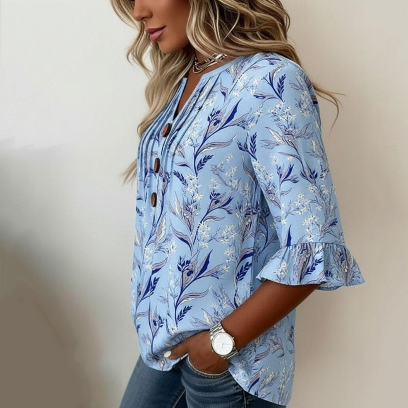 Nylera – Stampa Floreale in Misto Cotone, Maglione