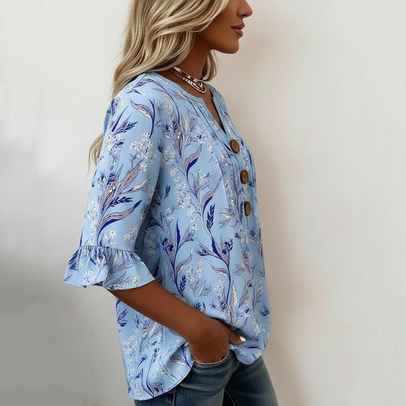 Nylera – Stampa Floreale in Misto Cotone, Maglione