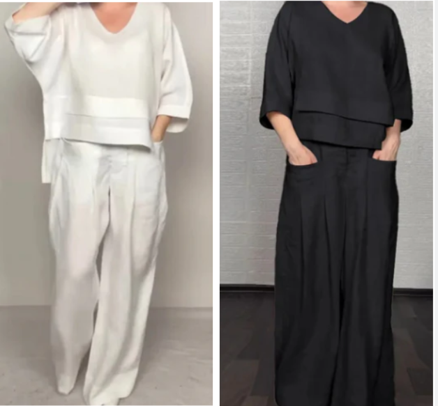 Virela – Orlo Asimmetrico in Cotone-Lino Completo