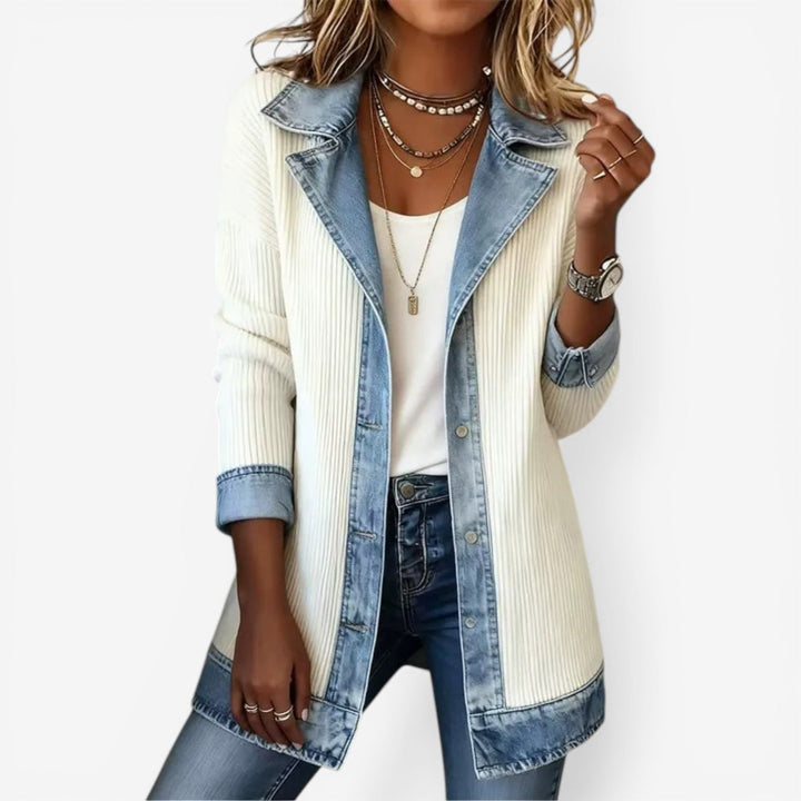 Velira – Ispirata al Denim, in Maglia di Cotone, Giacca