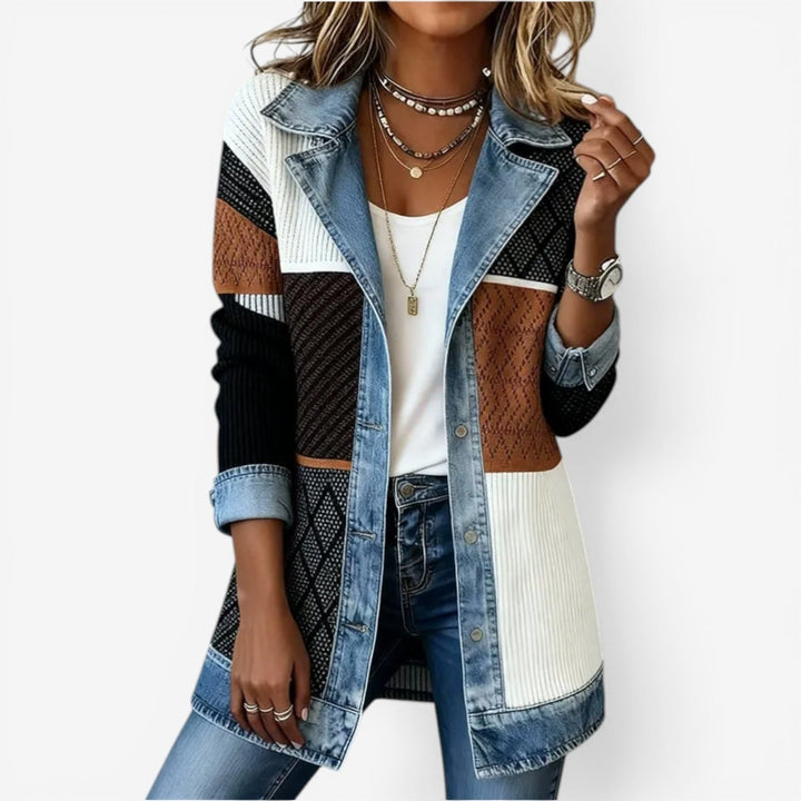 Velira – Ispirata al Denim, in Maglia di Cotone, Giacca
