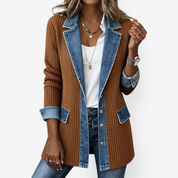 Velira – Ispirata al Denim, in Maglia di Cotone, Giacca