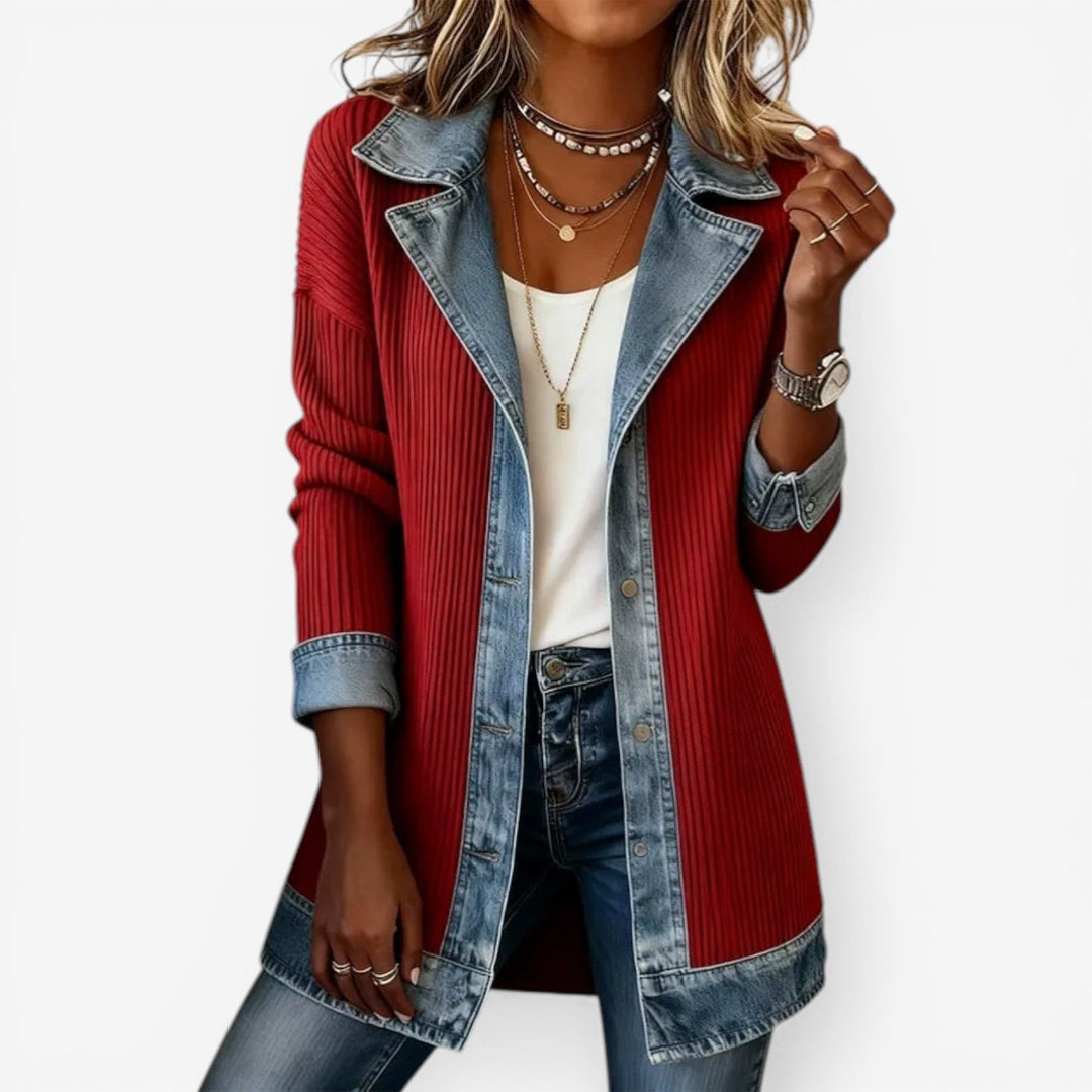 Velira – Ispirata al Denim, in Maglia di Cotone, Giacca