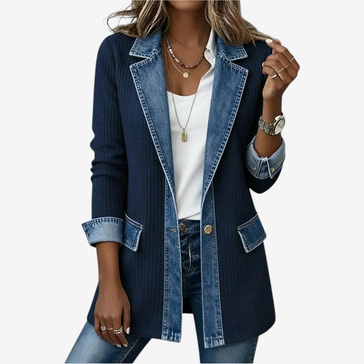 Velira – Ispirata al Denim, in Maglia di Cotone, Giacca