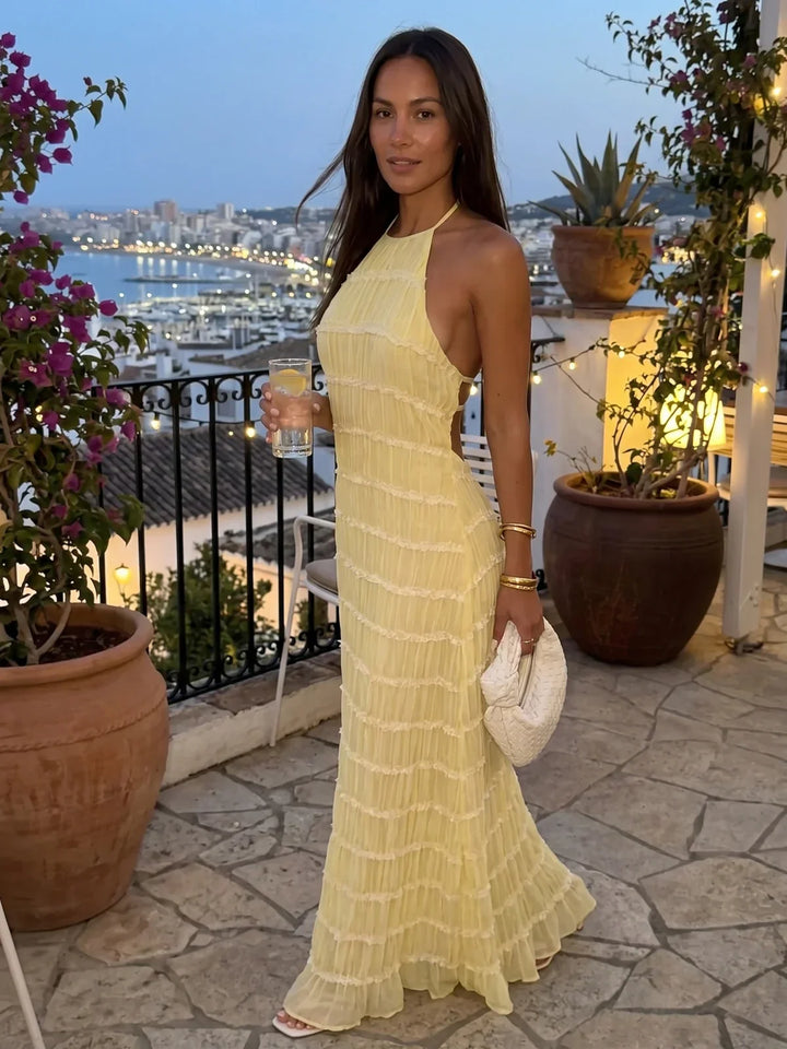 Ivessa – Volant a Strati in Cotone Abito