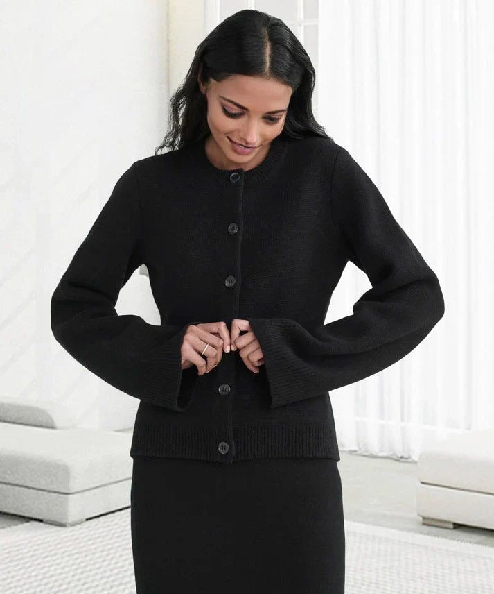 Leniva – Con Bottoni Frontali in Maglia Cardigan