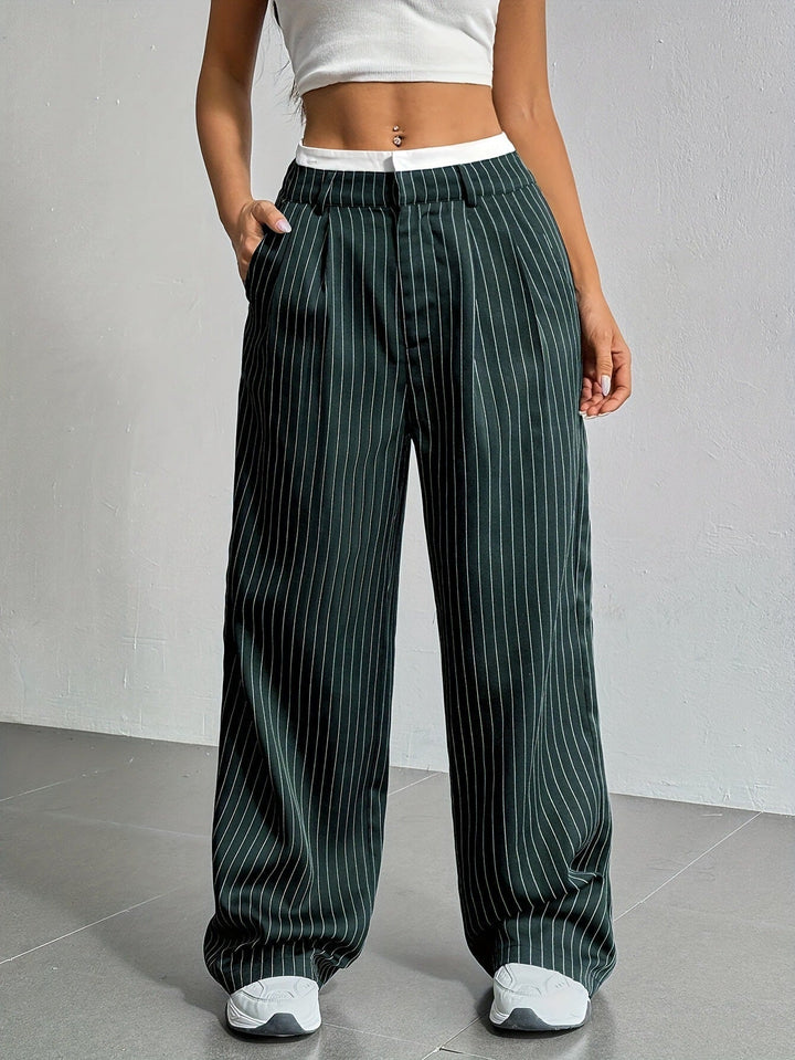 Anevia – Pantaloni a Righe a Vita Alta
