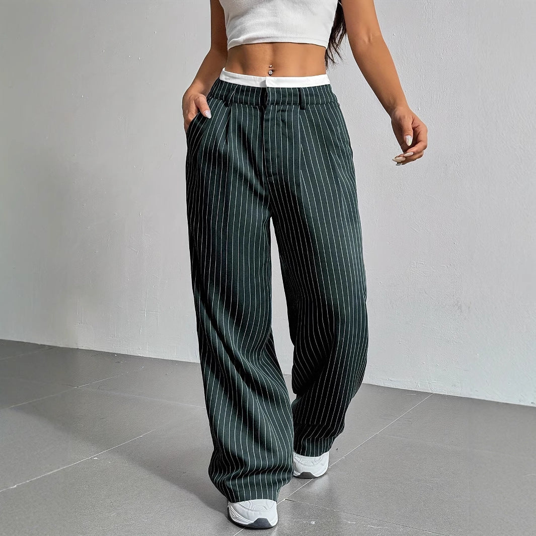 Anevia – Pantaloni a Righe a Vita Alta