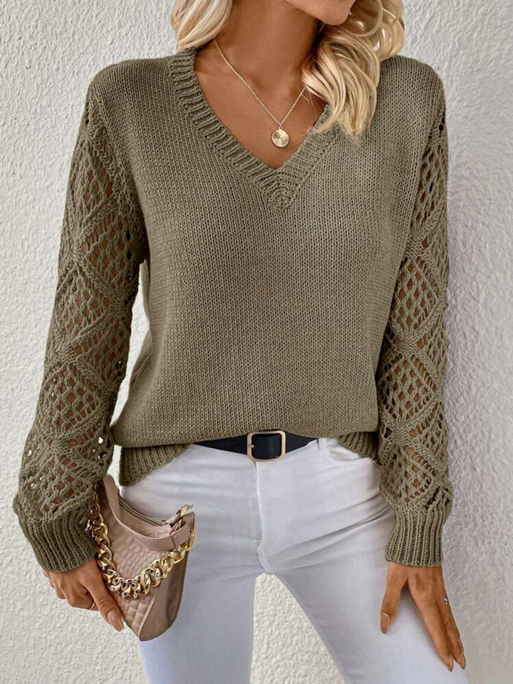 Elyra – Scollatura a V, Maglia Fine, Maglione
