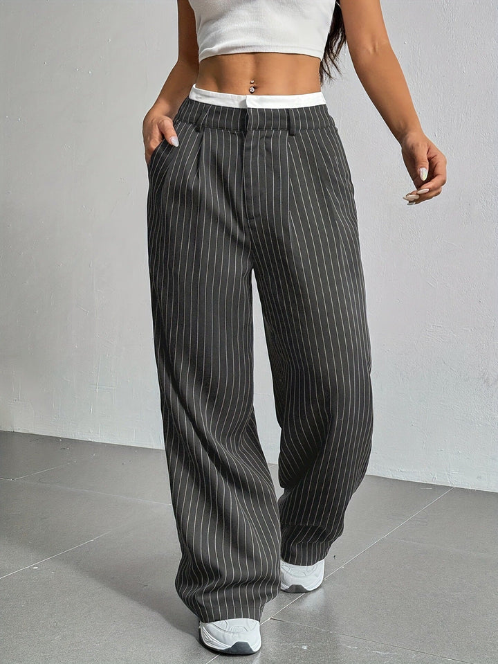Anevia – Pantaloni a Righe a Vita Alta