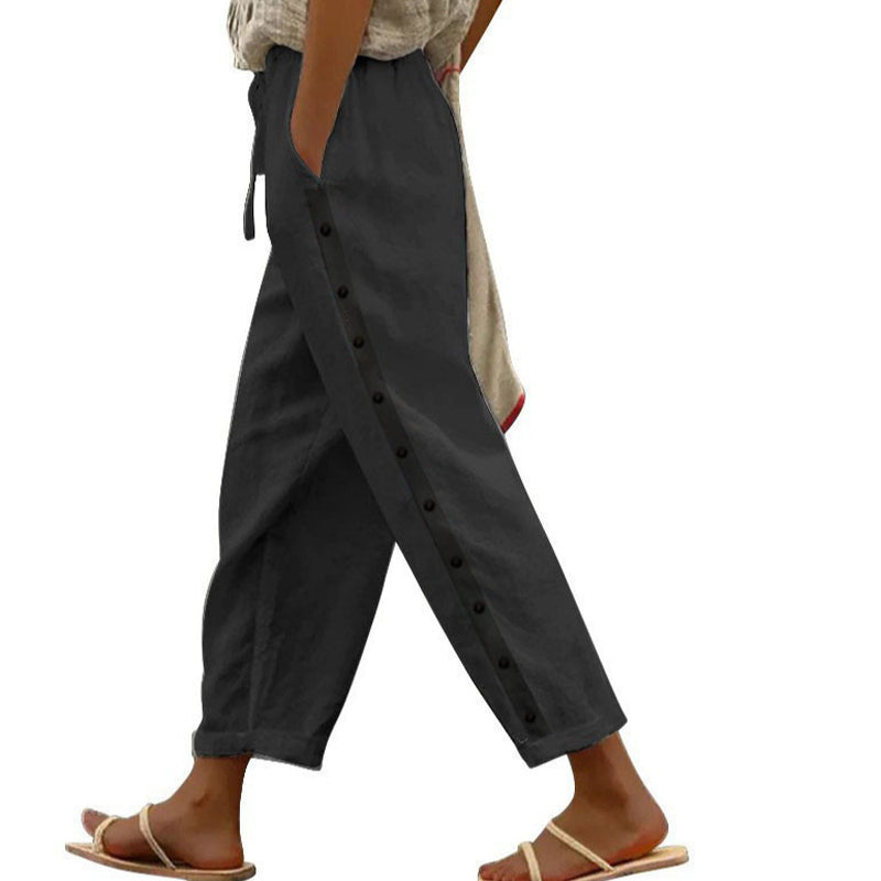 Maevra – Con Vita Regolabile in Cotone e Canapa Pantaloni