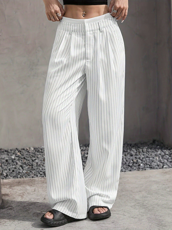 Anevia – Pantaloni a Righe a Vita Alta
