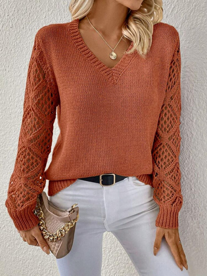 Elyra – Scollatura a V, Maglia Fine, Maglione