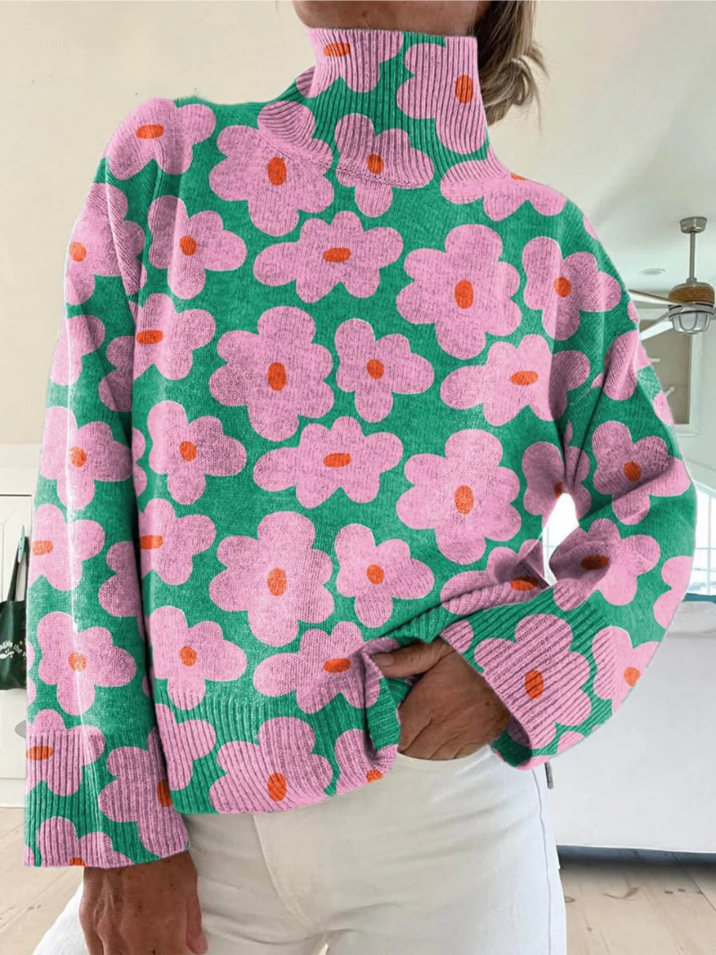 Lavinia - Maglione in Cotone Floreale