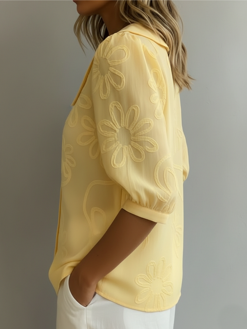 Sloane - Blusa in Cotone Lucida