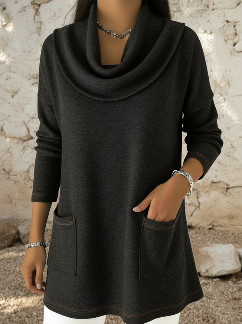 Serena - Maglione in misto cotone a collo alto